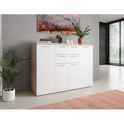 Comodă BRUNO, stejar sonoma/alb