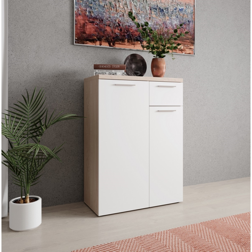 Comodă BRUNO, stejar sonoma/alb