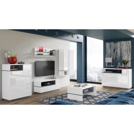 Comodă cu sertar FRED, alb/gri