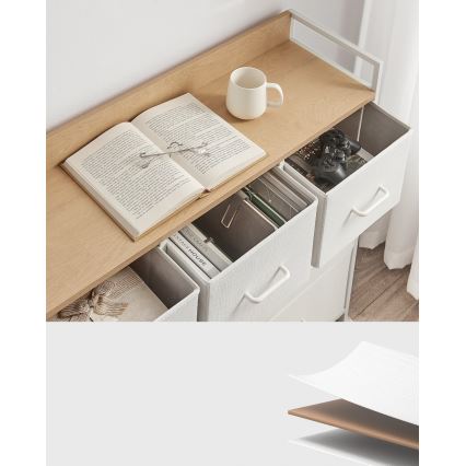 Comodă cu sertare KIRA alb/maro