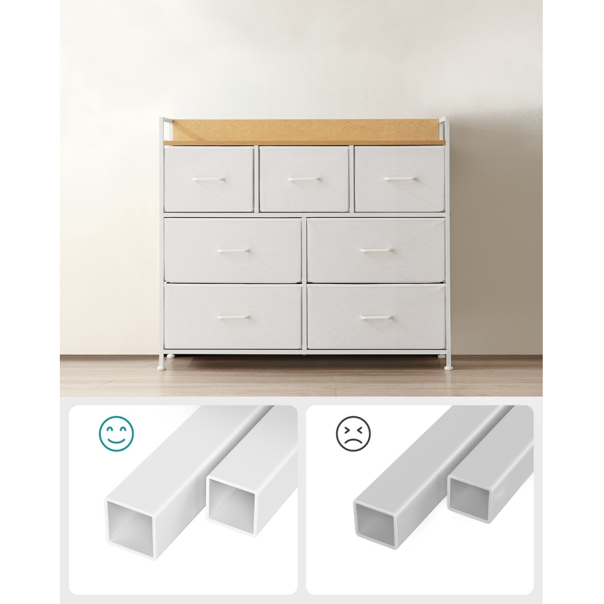 Comodă cu sertare KIRA alb/maro