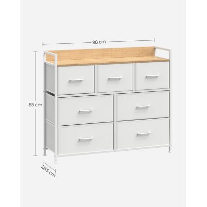 Comodă cu sertare KIRA alb/maro