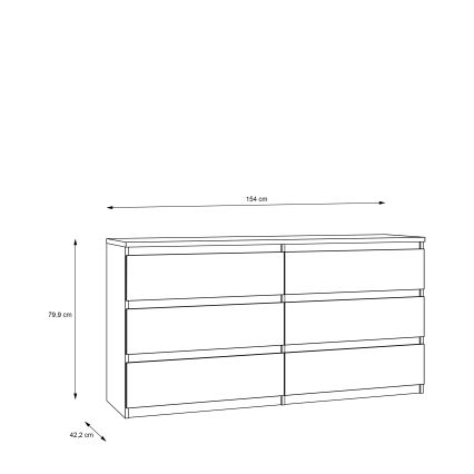 Comodă cu sertare MAO, stejar artisan