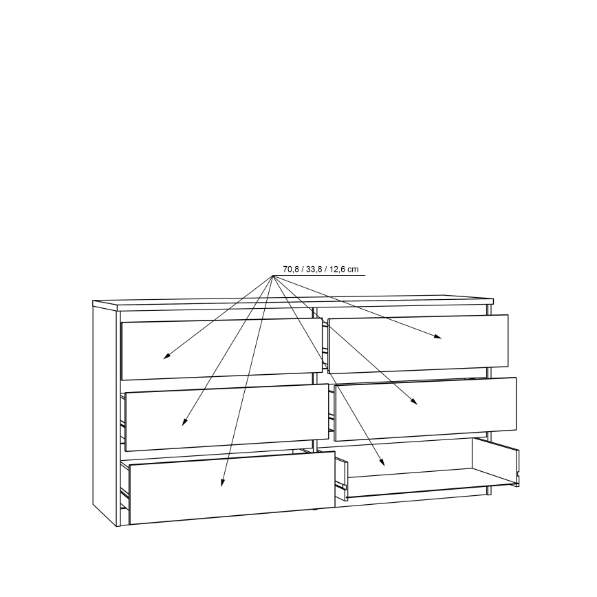 Comodă cu sertare MAO, stejar artisan