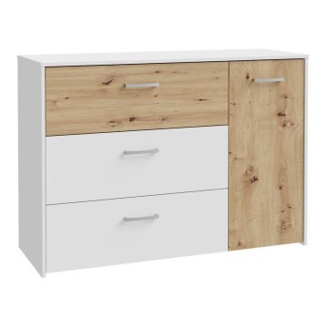 Comodă cu sertare URO stejar artisan/ albă