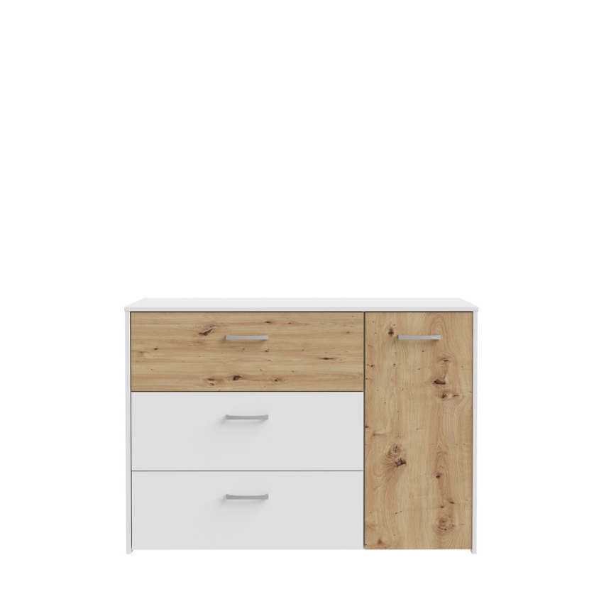 Comodă cu sertare URO stejar artisan/ albă