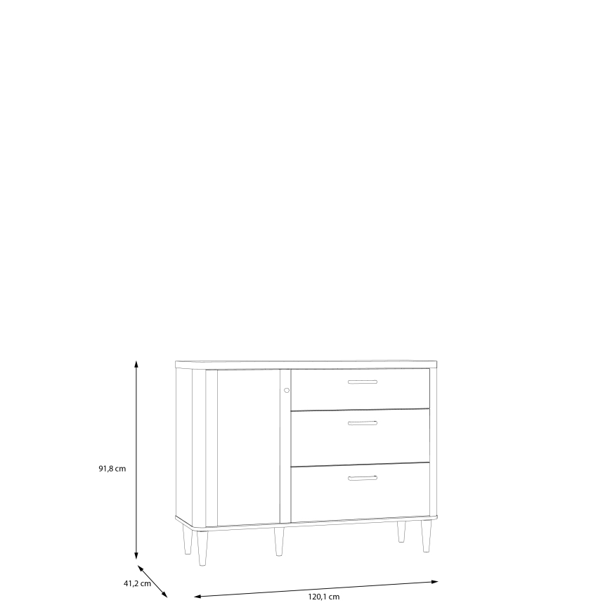Comodă cu sertare VIRO, maro/bej