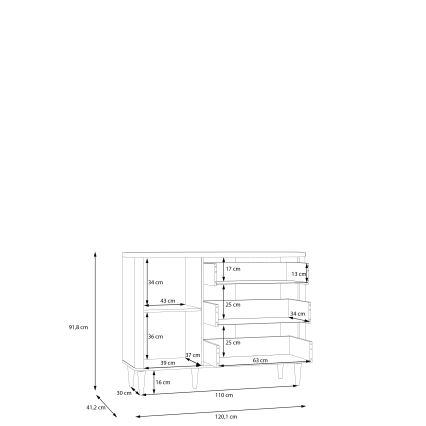 Comodă cu sertare VIRO, maro/bej