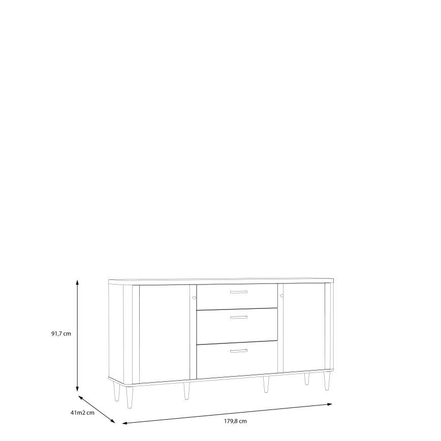 Comodă cu sertare VIRO, maro/bej