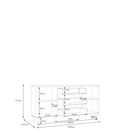Comodă cu sertare VIRO, maro/bej
