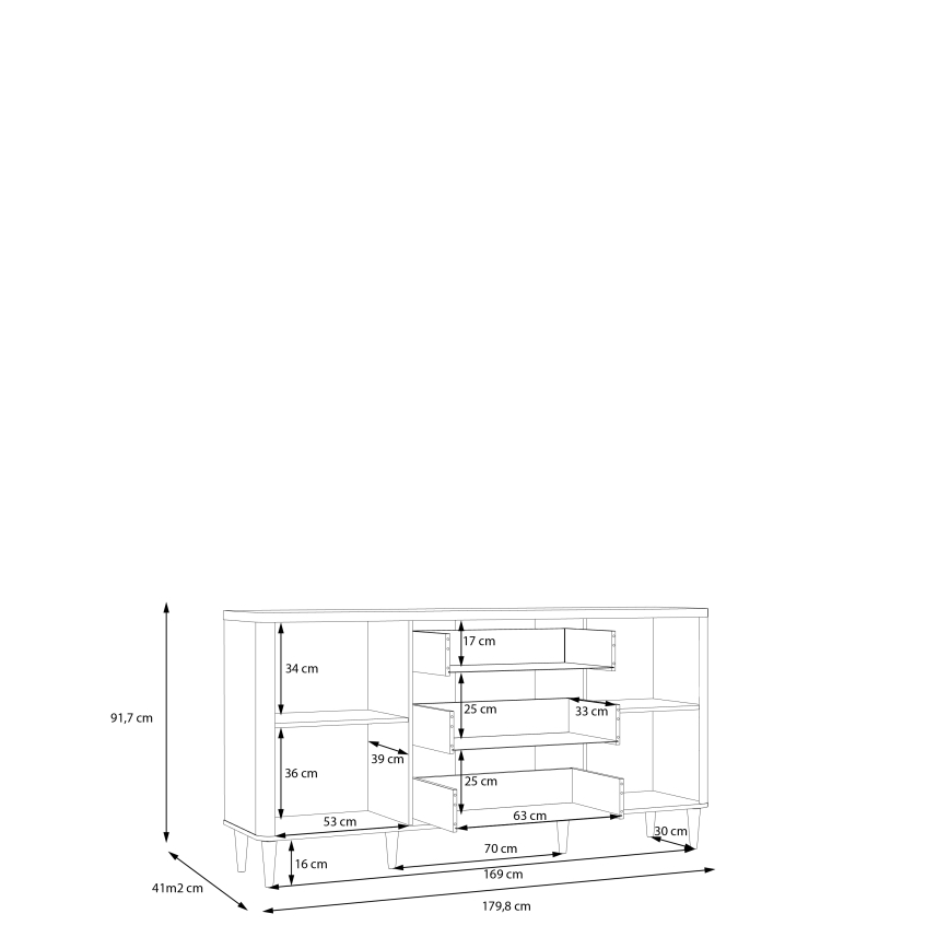 Comodă cu sertare VIRO, maro/bej