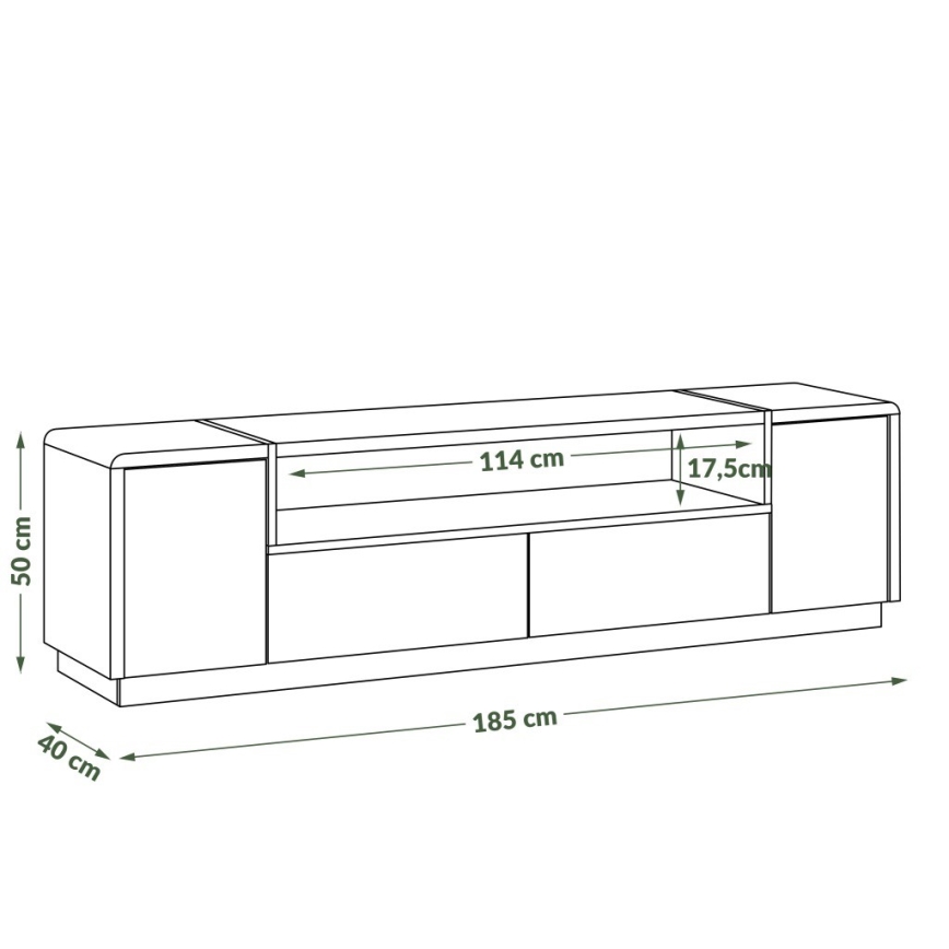 Comodă de televizor FRED antracit/stejar artizan