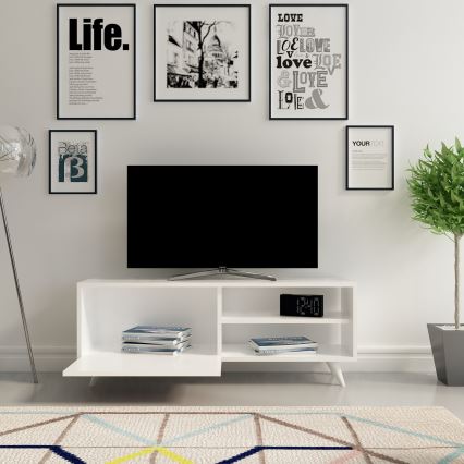 Comodă de televizor VENEDIK 43,7x120 cm albă