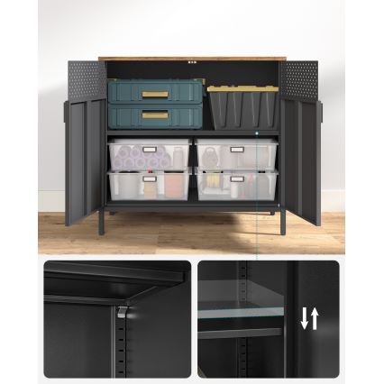 Comodă FIRA negru/maro