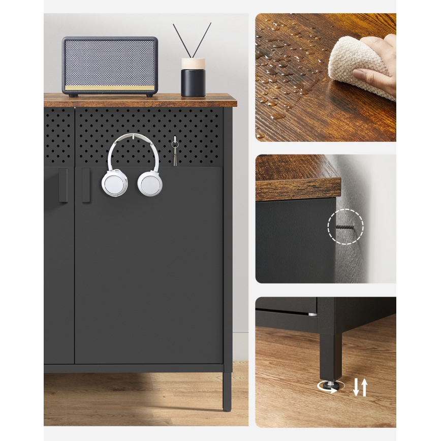 Comodă FIRA negru/maro