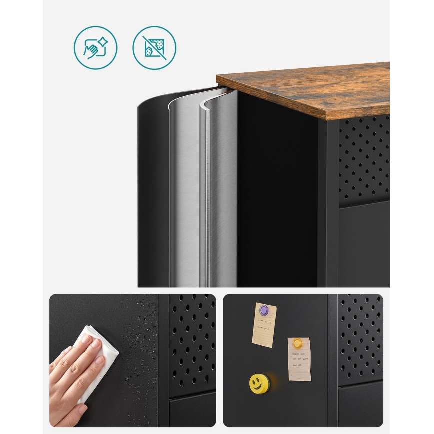 Comodă FIRA negru/maro