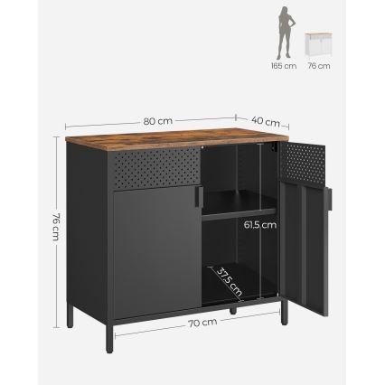 Comodă FIRA negru/maro