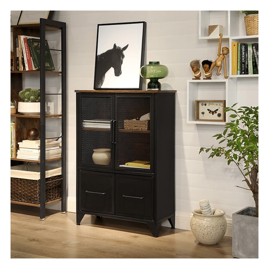 Comodă FIRA negru/maro