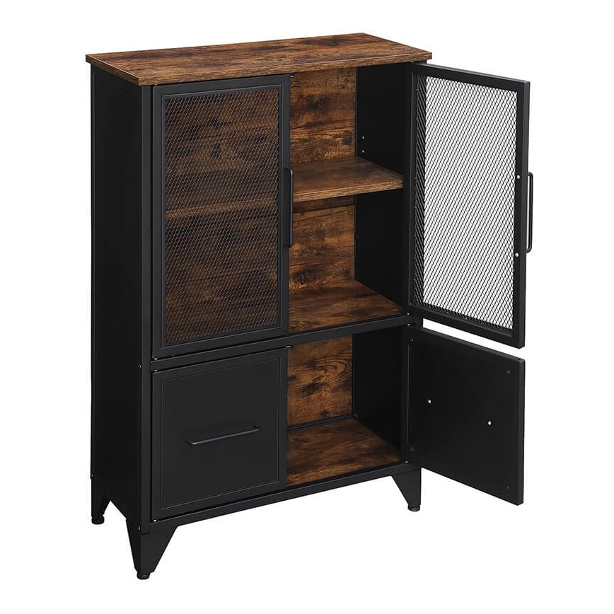 Comodă FIRA negru/maro