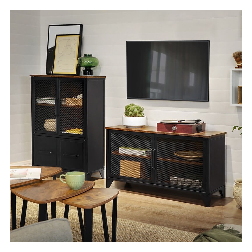 Comodă FIRA negru/maro