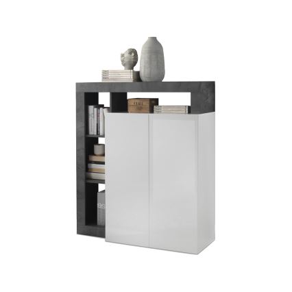 Comodă LENOR alb/antracit