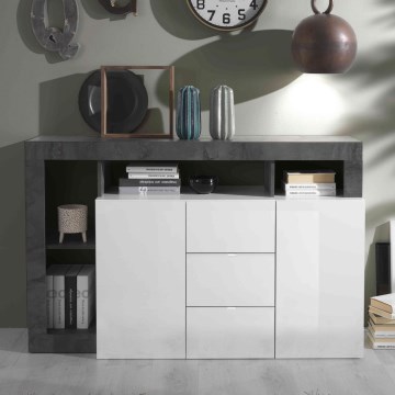 Comodă LENOR alb/antracit