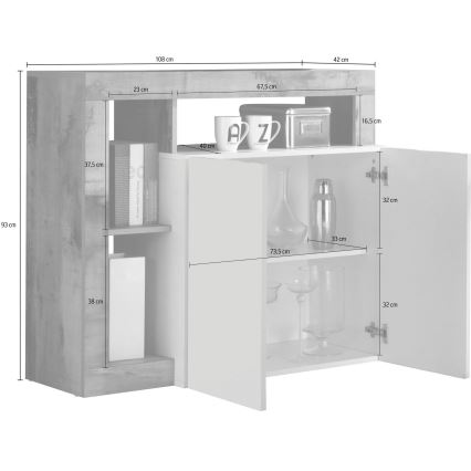 Comodă LENOR alb/maro