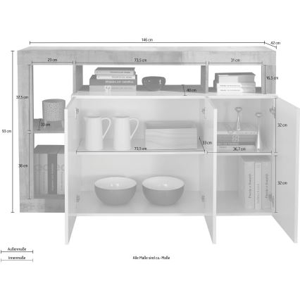 Comodă LENOR alb/maro