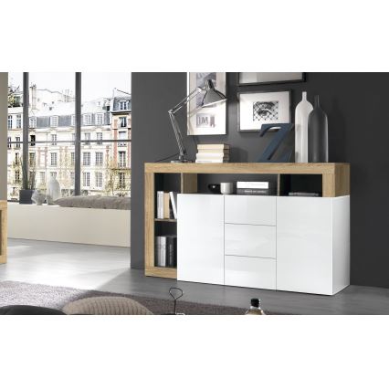 Comodă LENOR alb/maro