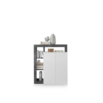 Comodă LENOR, albă/antracit