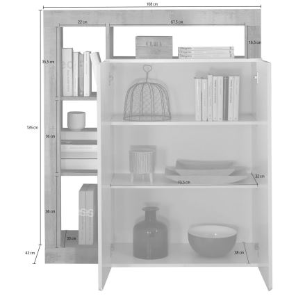 Comodă LENOR cașmir/maro