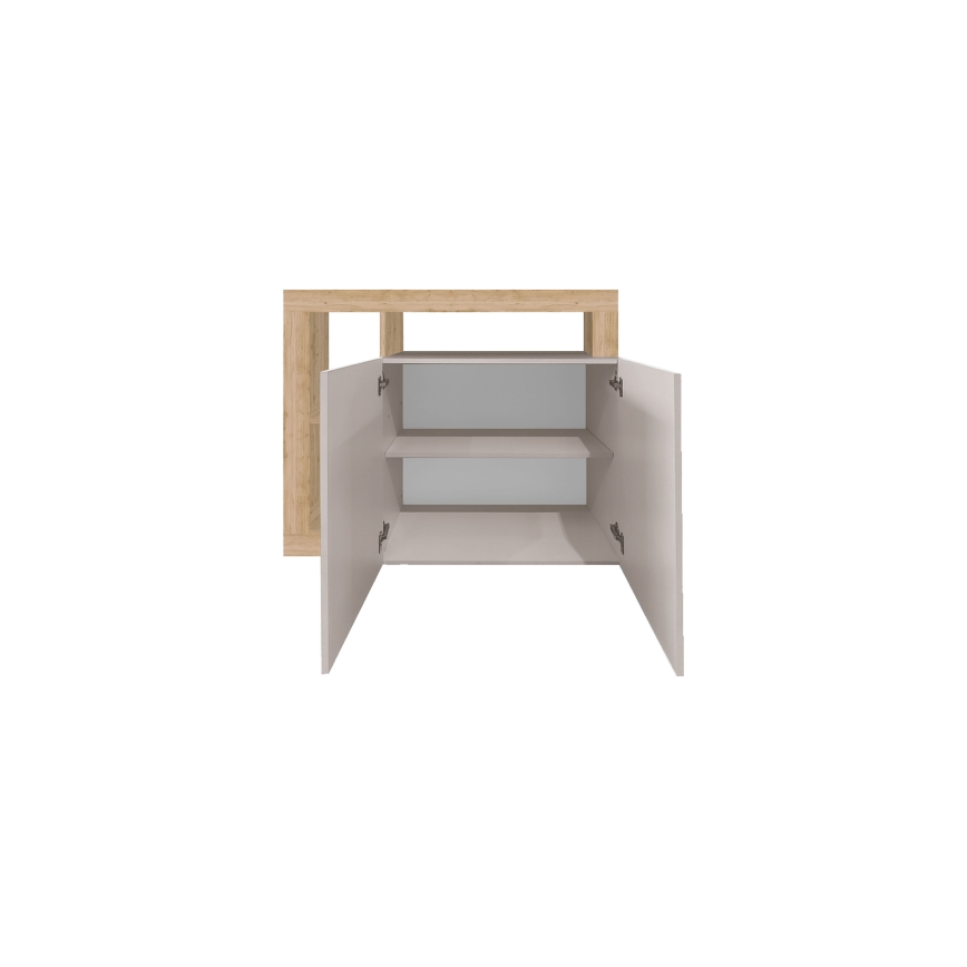 Comodă LENOR, cașmir/stejar deschis