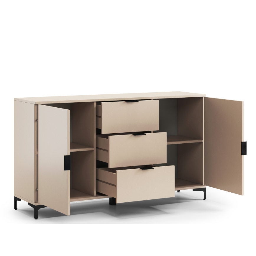 Comodă LORA, cu sertare și uși, bej