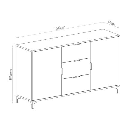 Comodă LORA, cu sertare și uși, bej