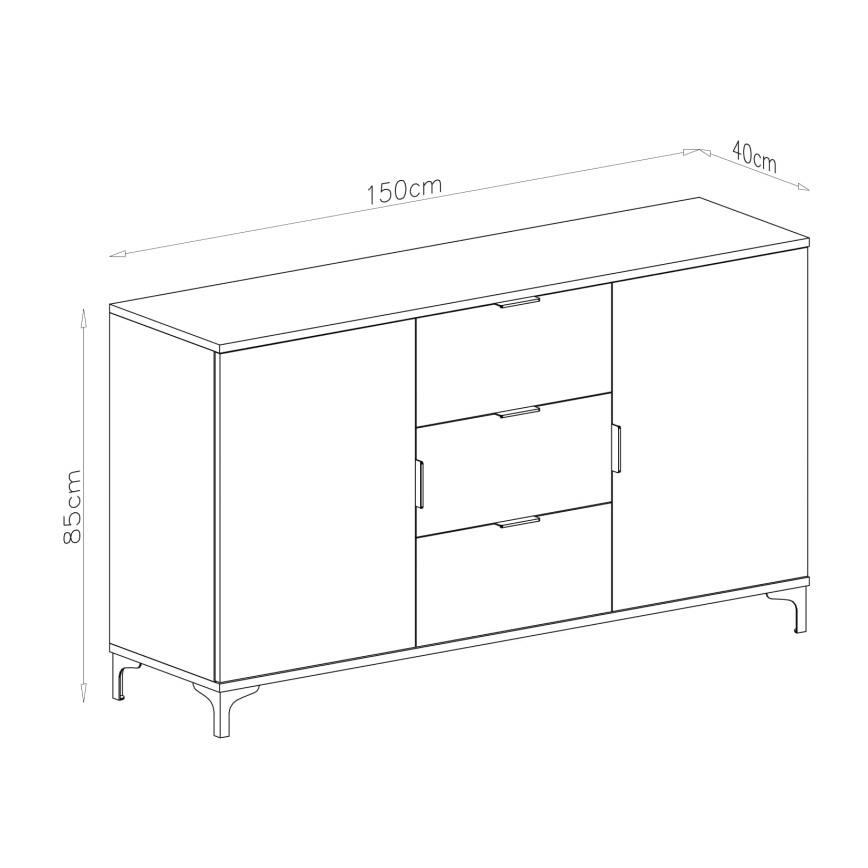 Comodă LORA, cu sertare și uși, bej