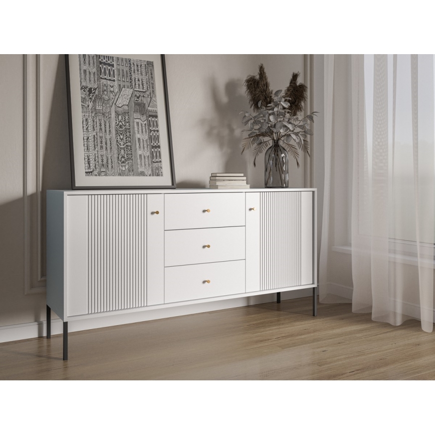 Comodă LUE albă/neagră