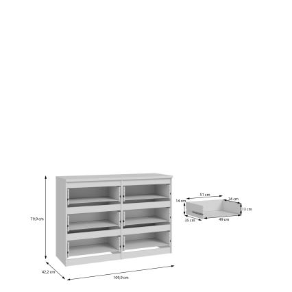 Comodă MAO cu sertare, albă