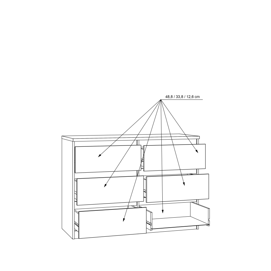 Comodă MAO cu sertare, stejar Artisan