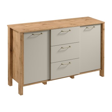 Comodă MENTA 138x81x40 cm stejar wotan/gri