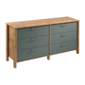 Comodă MENTA 170x81x47 cm stejar Wotan/verde
