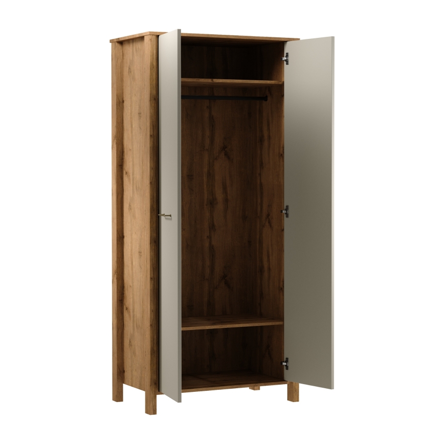 Comodă MENTA 90x200x53 cm stejar wotan/gri