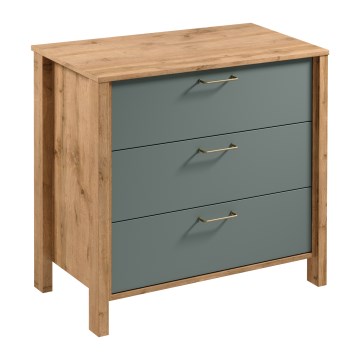 Comodă MENTA 90x81x47 cm stejar Wotan/verde