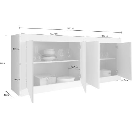 Comodă NERILA albă/maro