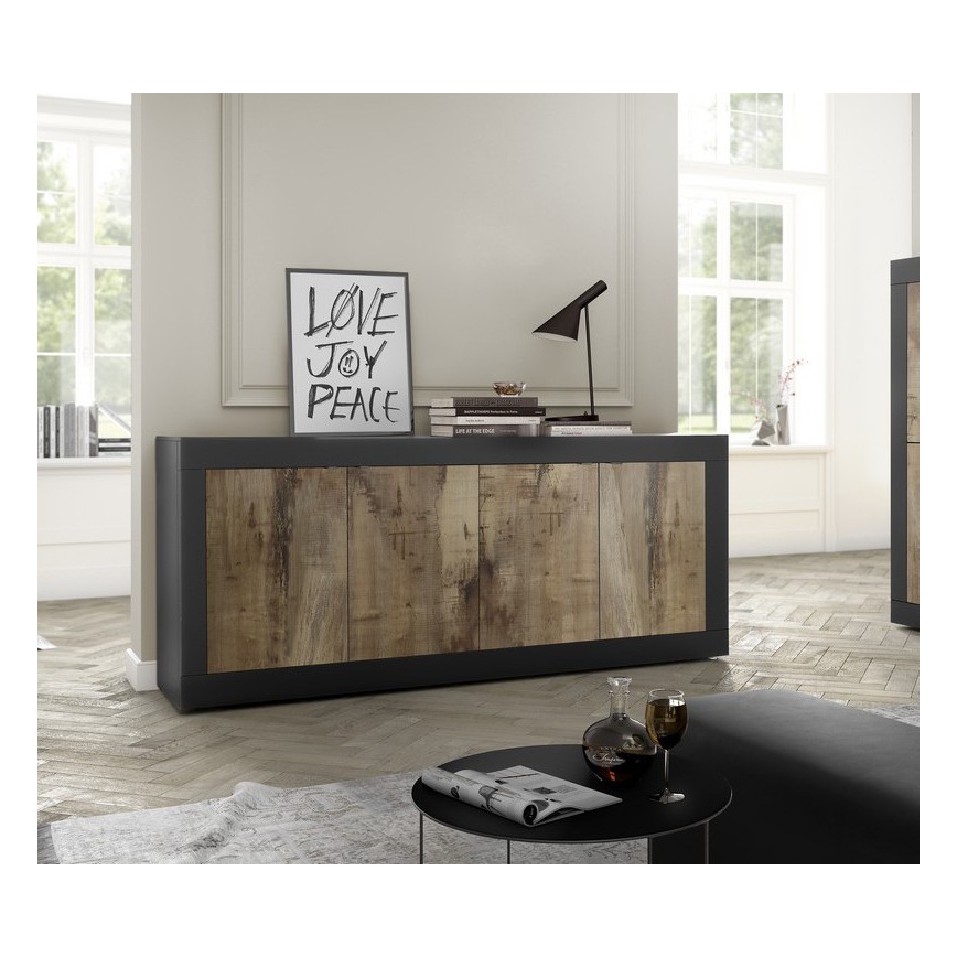 Comodă NERILA neagră/maro