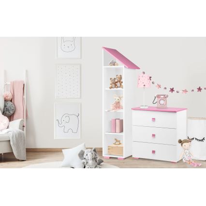 Comodă PABIS 87x83 cm alb/roz