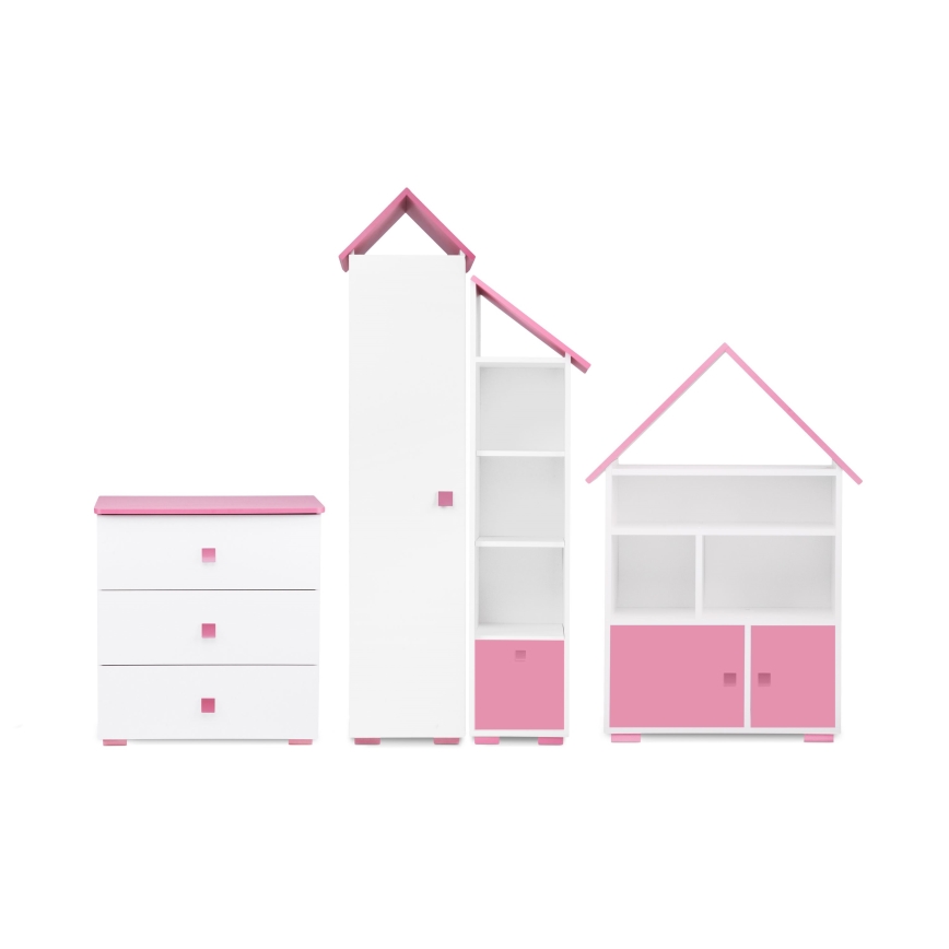 Comodă PABIS 87x83 cm alb/roz