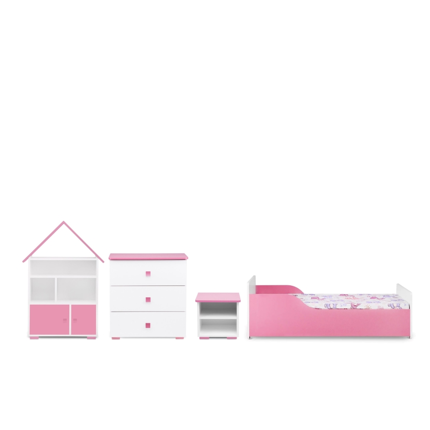 Comodă PABIS 87x83 cm alb/roz