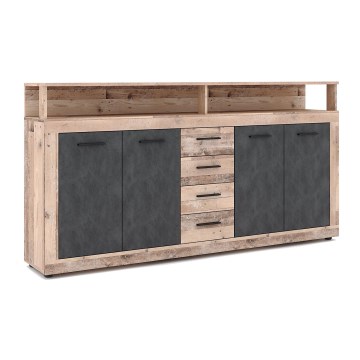 Comodă RUNA, maro deschis/antracit