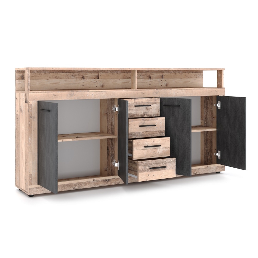 Comodă RUNA, maro deschis/antracit