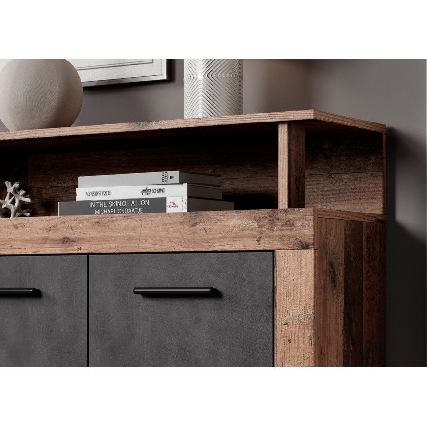 Comodă RUNA maro închis/antracit